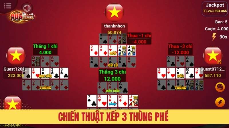 Chiến thuật xếp 3 thùng phé